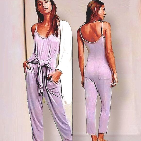 Anthropologie Saturday Sunday Thorpe Casual Jumpsuit Adjust Sleeveless Romper L - Picture 1 of 16